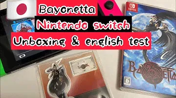 Japan amazon exclusive bayonetta nintendo switch with acrylic standee unboxing and english test