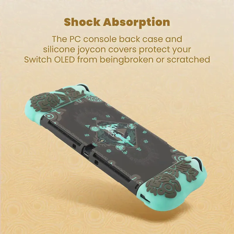 Новый защитный чехол для Nintendo Switch Oled Zelda Kingdom, светящийся силиконовый мягкий чехол для контроллера джойстика консоли (art.: 3920c1c27bf40)-4