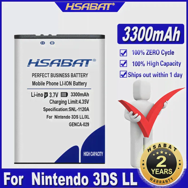 🛍 Аккумулятор HSABAT 3DS LL 3300 мА ч для Nintendo 3DS LL, для Nintendo 3DS XL-1